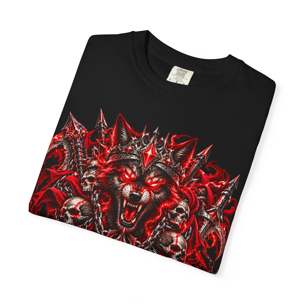 Wolf Skull T-Shirt — Red Gothic Horror Graphic Tee