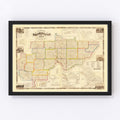 Vintage Map of Washington County, Ohio 1858