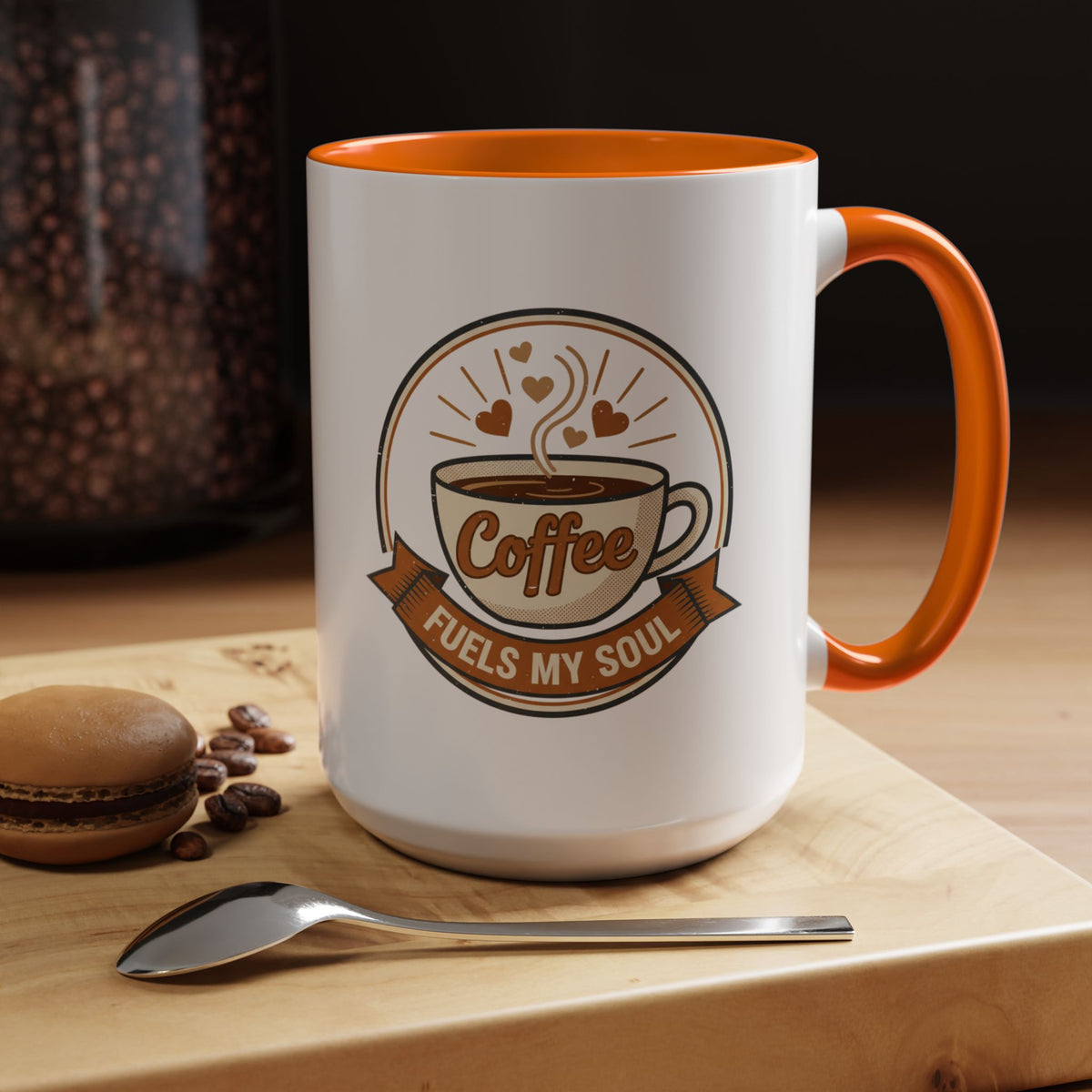 Coffee Mug - "Coffee Fuels My Soul" Accent Ceramic Mug (11/15oz)