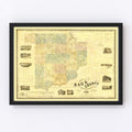 Vintage Map of Sauk County, Wisconsin 1859