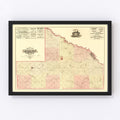 Vintage Map of Brown County, Minnesota 1886