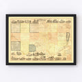 Vintage Map of Clinton County, Iowa 1865