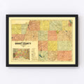 Vintage Map of Grant County, South Dakota 1899