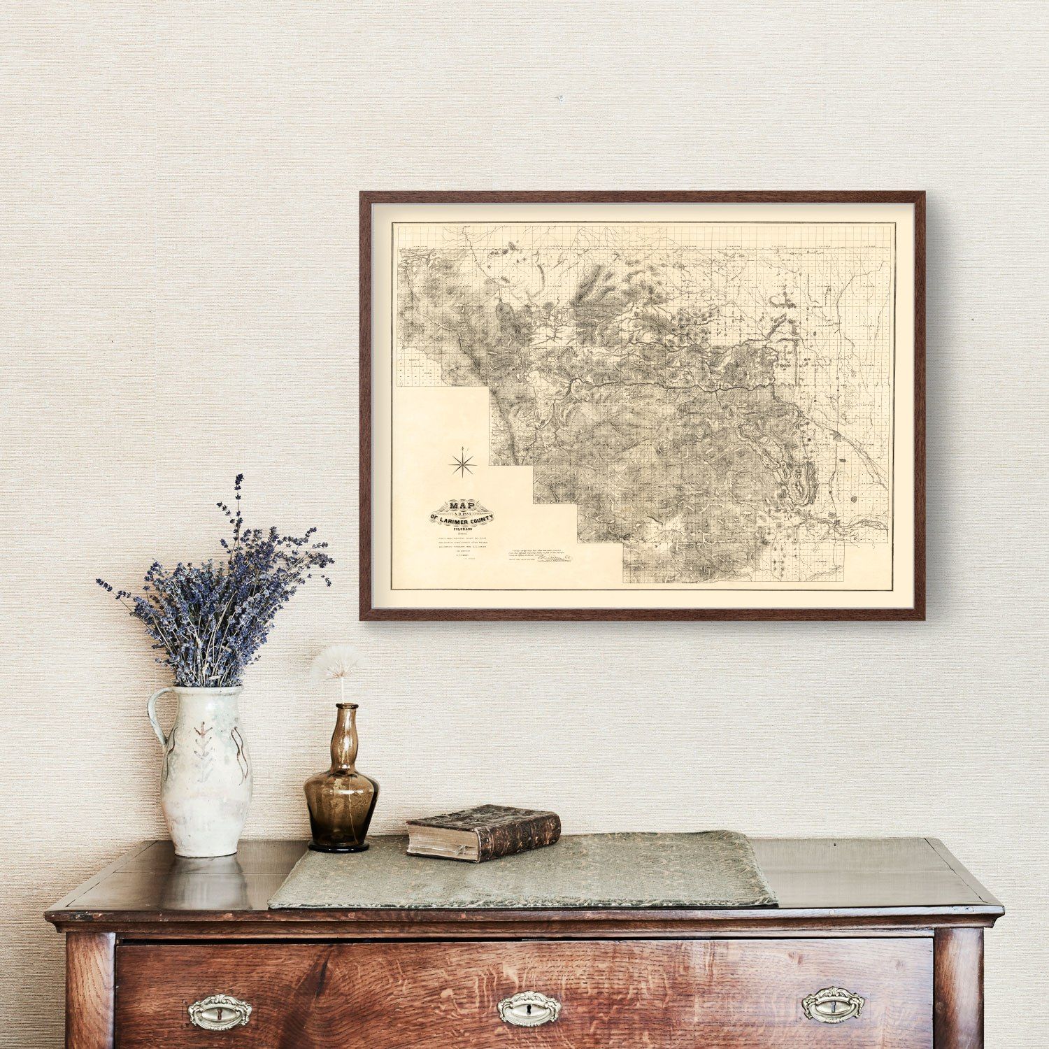 Vintage Map of Larimer County, Colorado 1884