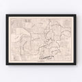 Vintage Map of Yamhill County, Oregon 1879