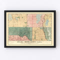 Vintage Map of Modoc County, California 1887