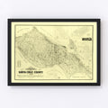 Vintage Map of Santa Cruz County, California 1889