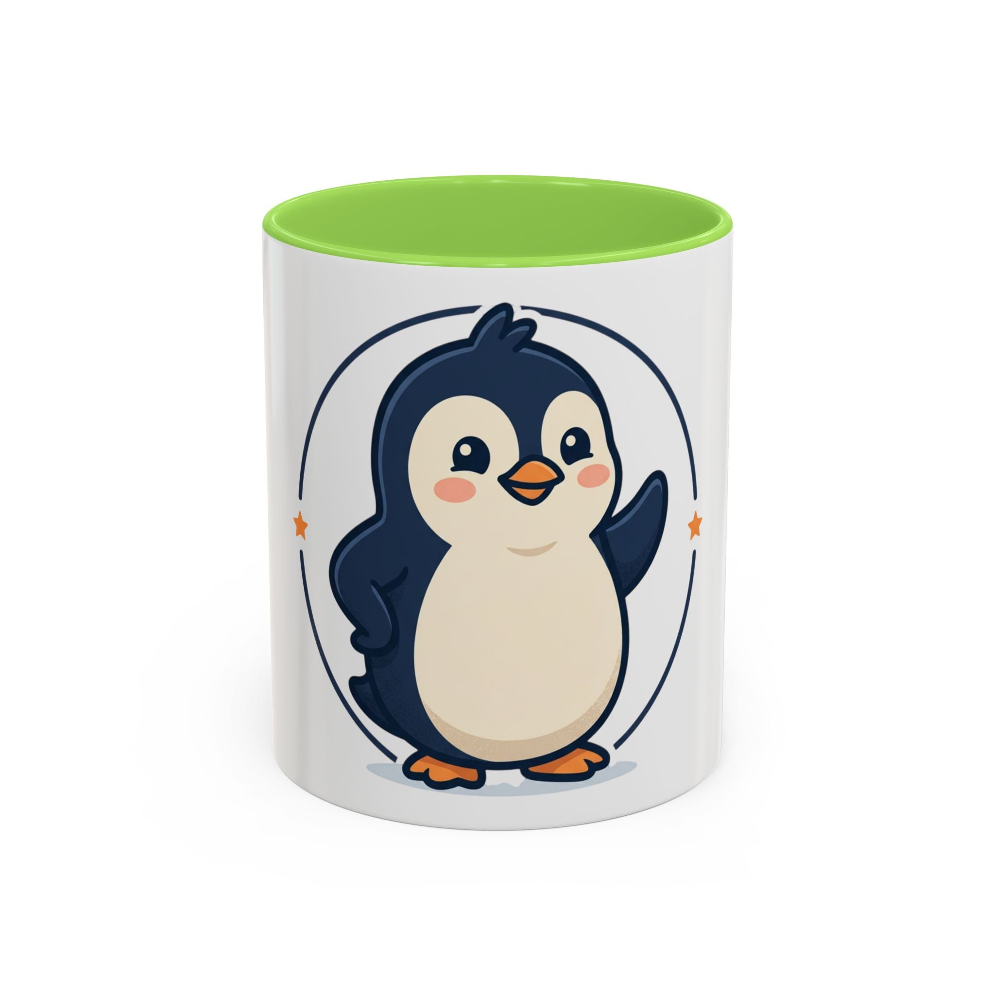 Cute Waving Penguin Mug | 11oz or 15oz Colorful Ceramic