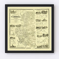 Vintage Map of Carroll County, New Hampshire 1861