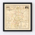 Vintage Map of Caledonia County, Vermont 1858