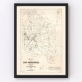 Vintage Map of Bridgewater County, Massachusetts 1848