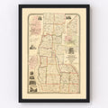 Vintage Map of Cayuga County, New York 1853