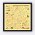 Vintage Map of Columbia County, New York 1858