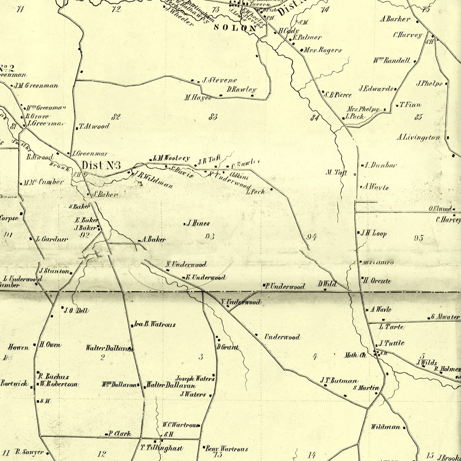 Vintage Map of Cortland County, New York 1855