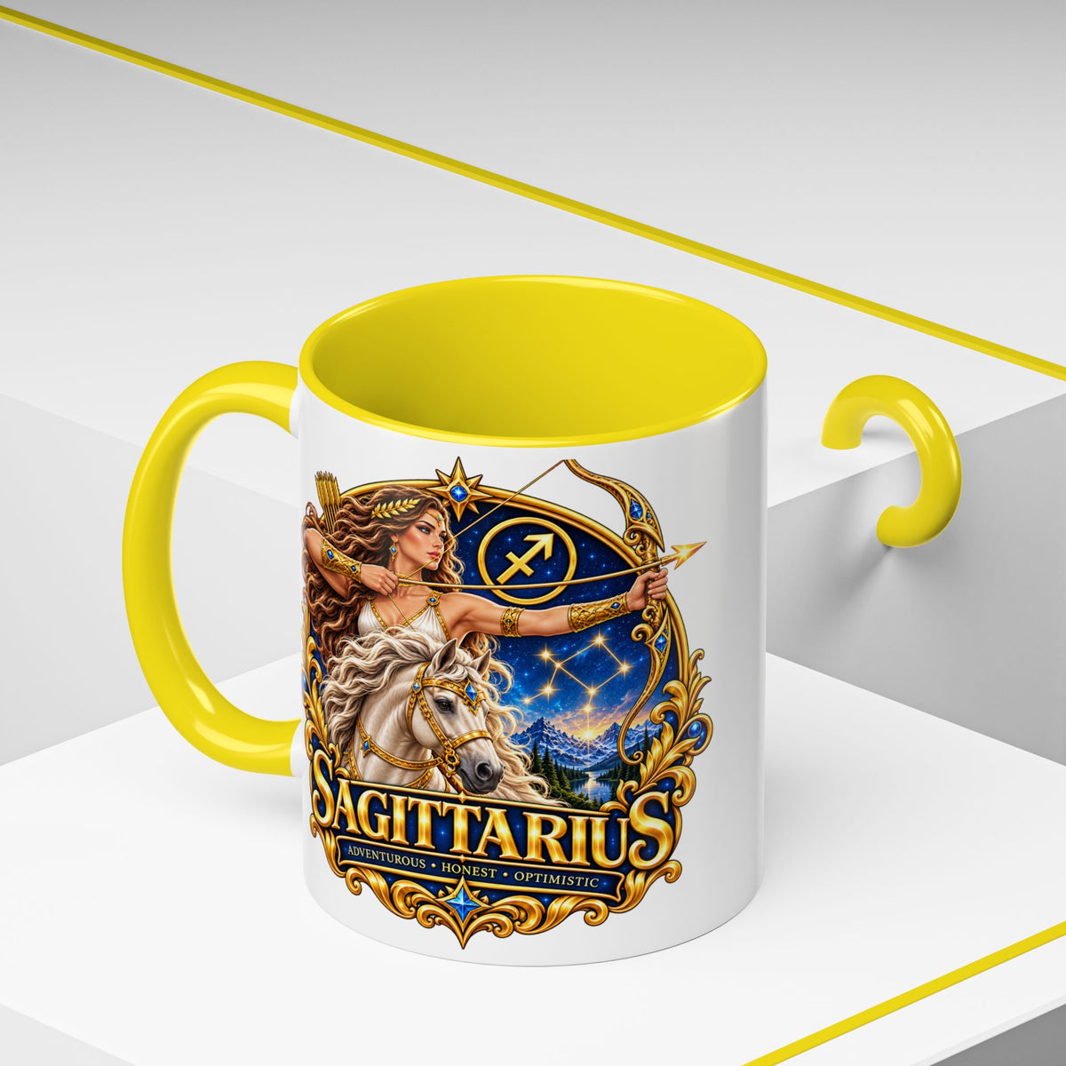 Sagittarius Accent Coffee Mug — Zodiac Archer Design (11/15oz)