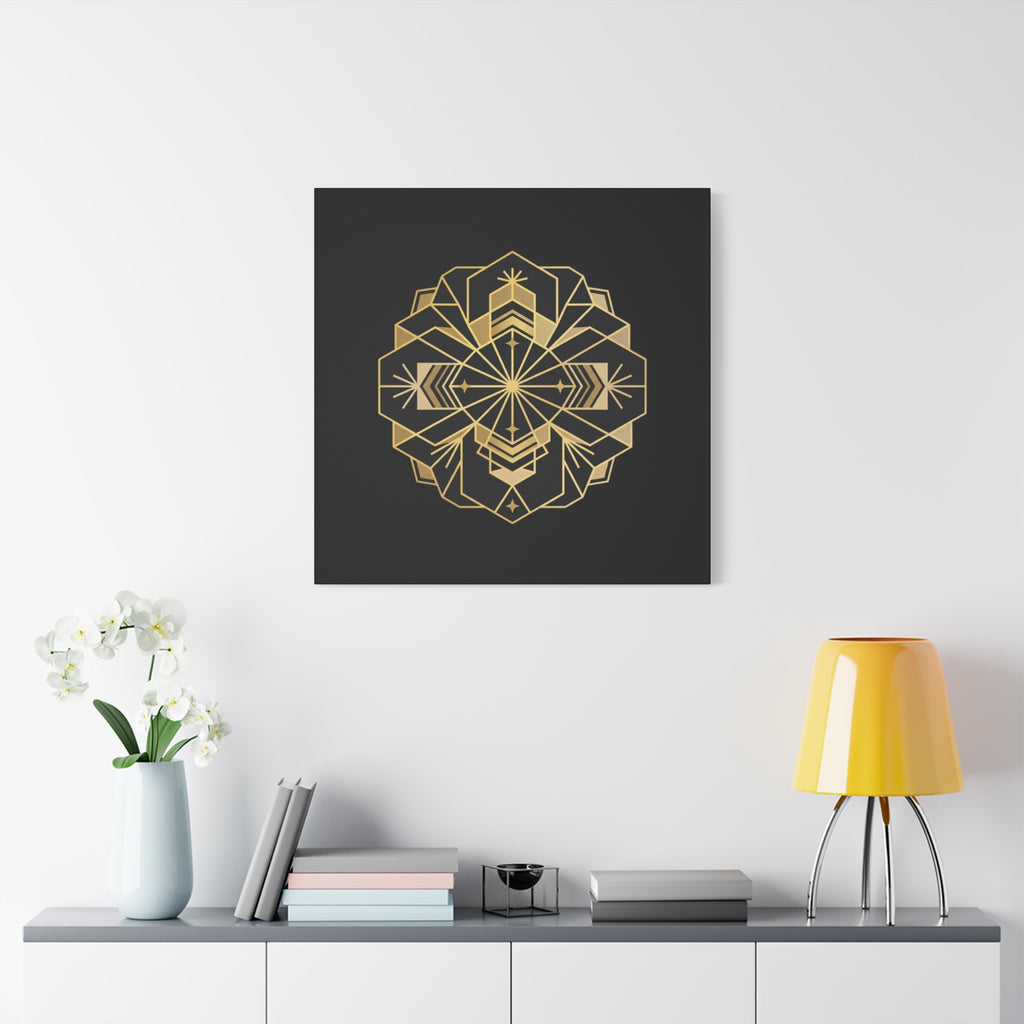 Gold Geometric Mandala Canvas