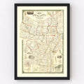 Vintage Map of Oneida County, New York 1852