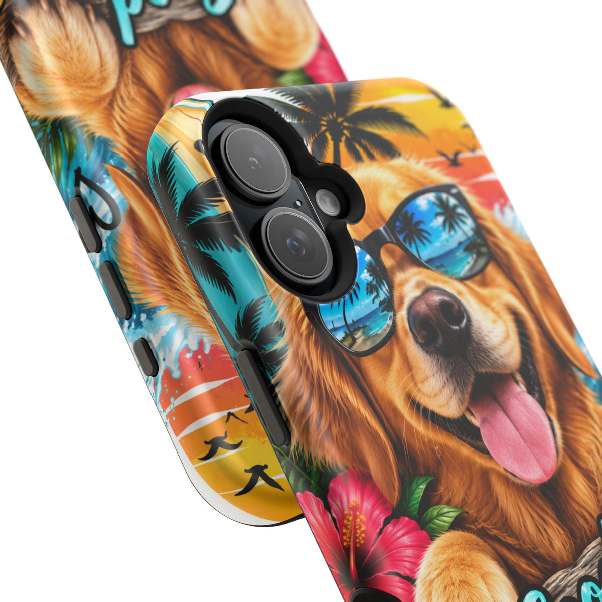 Phone Case — 'Good Vibes Only' Tropical Dog Impact-Resistant Case