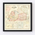 Vintage Map of Queens County, New York 1859
