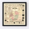 Vintage Map of Kings County, New York 1860