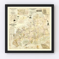 Vintage Map of Kings County, New York 1886