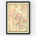 Vintage Map of Bergen County, New Jersey 1861
