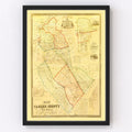 Vintage Map of Camden County, New Jersey 1857