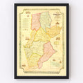 Vintage Map of Somerset County, New Jersey 1850