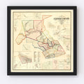Vintage Map of Clinton County, Pennsylvania 1862