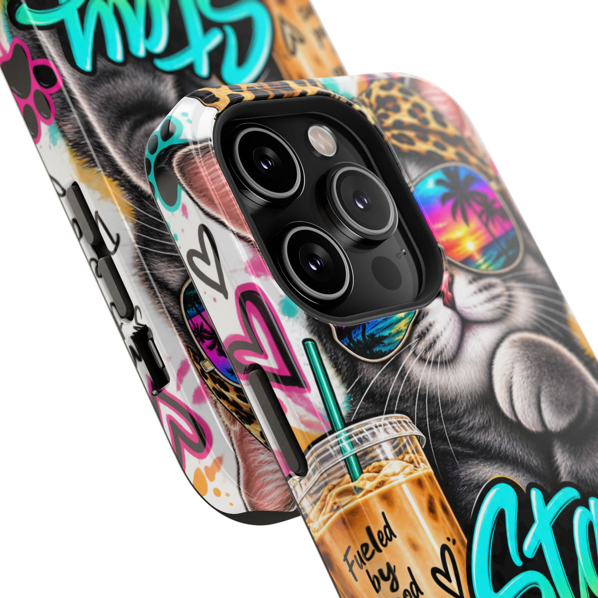 Phone Case — "Stay Pawsitive" Cat Impact-Resistant Case