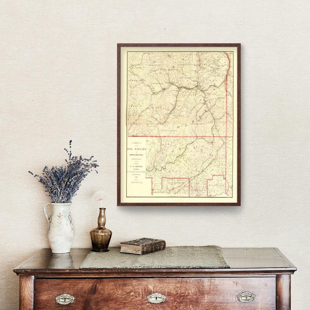 Vintage Map of Warren County, Pennsylvania 1882