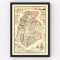 Vintage Map of Frederick County, Maryland 1858