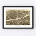 Vintage Map of Augusta, Maine 1878
