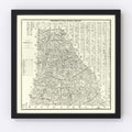 Vintage Map of Cleveland County, North Carolina 1886