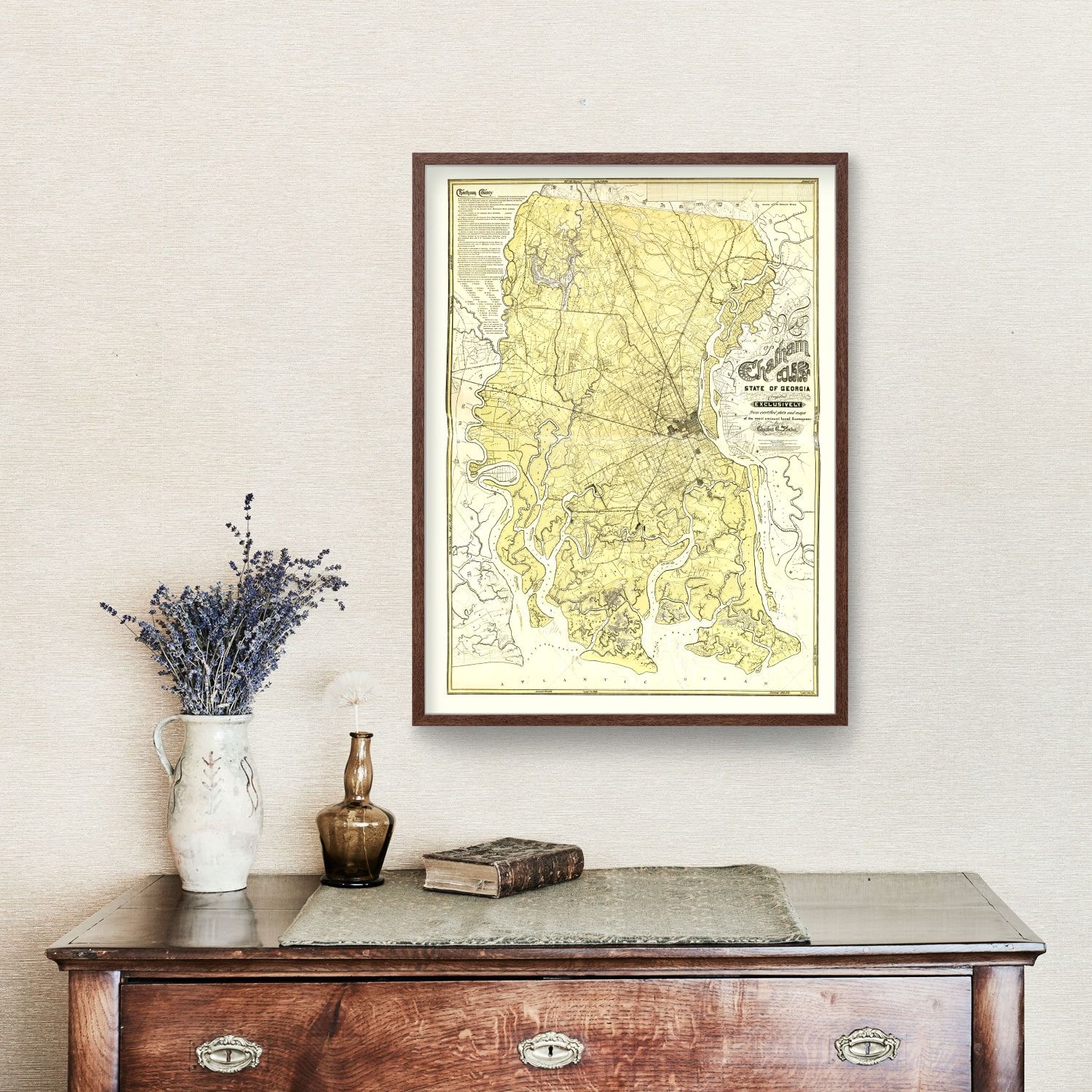 Vintage Map of Chatham County, Georgia 1875