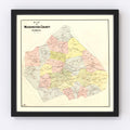 Vintage Map of Washington County, Georgia 1897
