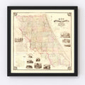 Vintage Map of Volusia County, Florida 1879