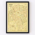 Vintage Map of Madison County, Kentucky 1876