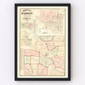 Vintage Map of Madison County, Tennessee 1877