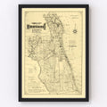 Vintage Map of Brevard County, Florida 1893