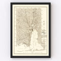 Vintage Map of Mobile County, Alabama 1895