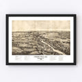 Vintage Map of Cherryfield, Maine 1896