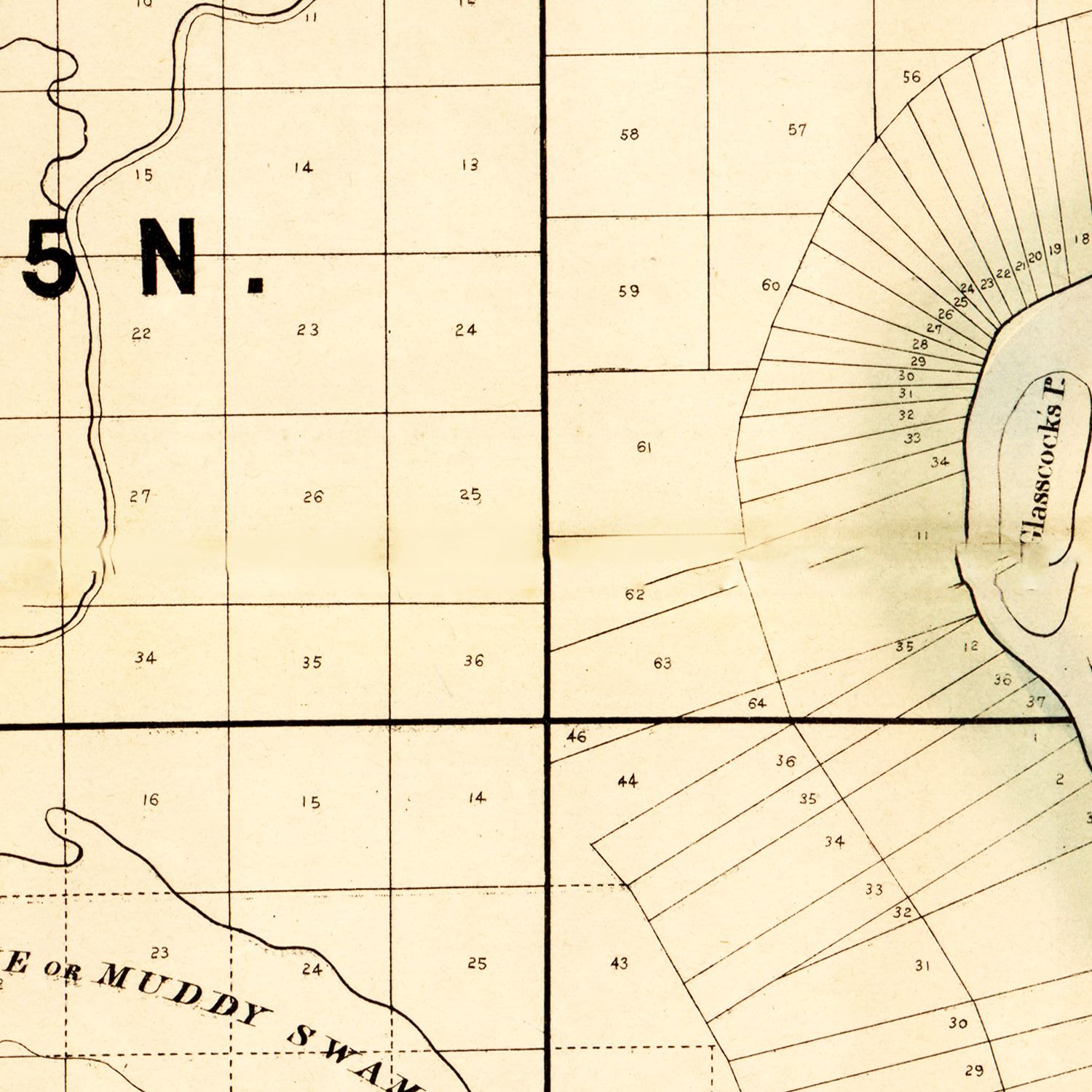 Vintage Map of Concordia Parish, Louisiana 1860