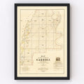 Vintage Map of Carroll Parish, Louisiana 1860