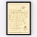 Vintage Map of Tensas Parish, Louisiana 1860