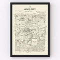 Vintage Map of Archer County, Texas 1879