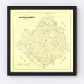 Vintage Map of Bastrop County, Texas 1879