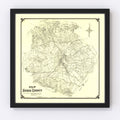Vintage Map of Bexar County, Texas 1887