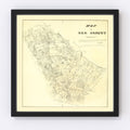 Vintage Map of Bee County, Texas 1879