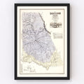 Vintage Map of Brown County, Texas 1876